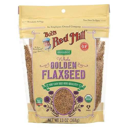 Bob\u0027s Red Mill Organic Golden Flaxseeds, Resealable Stand up Bag, 13 OZ (Pack - 6)