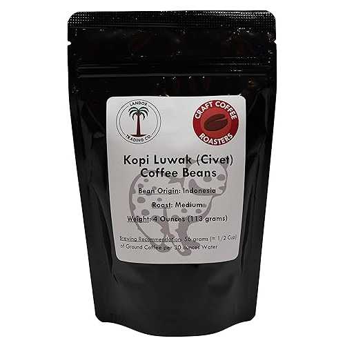 Landor Trading Company Kopi Luwak (Civet) Coffee - 4 Ounces - Medium Roast