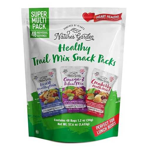 Nature\u0027s Garden Healthy Trail Mix Snack Pack - / Premium Nuts and Seeds / Delicious Healthy Trail Mix Snack - Food Allergy Free, 48 individual bags Net wt 57.6 0z