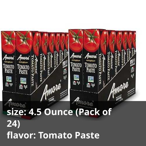 Amore Vegan Tomato Paste In A Tube - Non GMO Certified and Made In Italy, 4.5 Ounce (Pack of 24)
