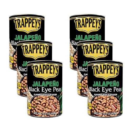 Trappey\u0027s Jalapeno Black eye Peas, With Slab Bacon, 15.5-Ounces (Pack of 6)