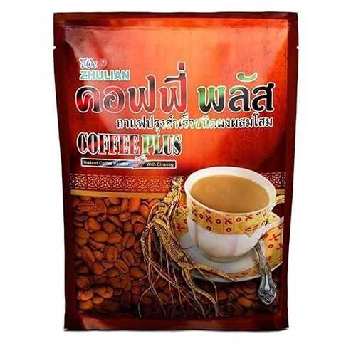 20g X 40 Sachets Zhulian Instant Coffee Plus Ginseng Healthty Coffee Form Thailand