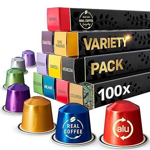 Mixed Variety Pack for Nespresso Original Machines / 100 Aluminum Capsules / 9 Unique Italian Flavors / Made インチ Italy / Espresso Coffee Pods Compatible Only with Nespresso Original Line Machine REAL COFFEE GREAT TASTE. E