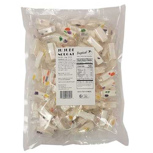 Golden Bonbon Italian Tropical Jujube Nougat Candy, Soft and Chewy With Fruity Jelly Beans Original Recipe (2.2 Lb, Tropical)