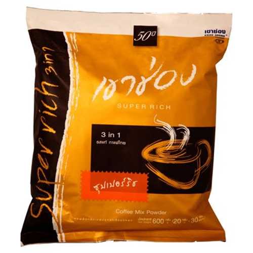 カオション スーパーリッチインスタントコーヒーミックス 20g。(30袋入り口・入口) Khao Shong Super Rich Instant Coffee Mixed 20g. (Pack of 30 Sachets)