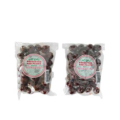Lat Chiu Preserved Red Plums (Spicy) - 350g (Pack of 2) - Trinidad \u0026 Tobago Snacks