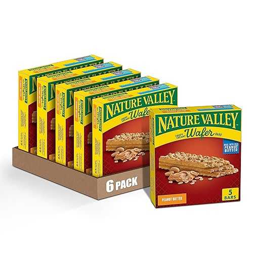 Nature Valley Crispy Creamy Wafer Bars, Peanut Butter, 4g Protein, 5 Bars, 6.5 薬局衡オンス (Pack of 6)