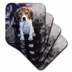 3drose Beagle Ceramic Tile Coaster, Set of 4