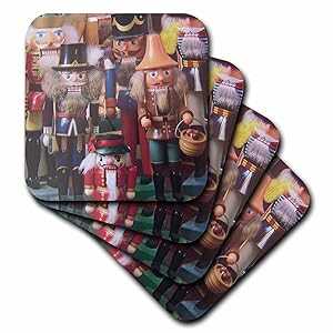 3dRose CST_21540_1 くるみ割り人形コレクション ソフトコースター 4枚セット 3dRose CST_21540_1 Nutcracker Collection Soft Coasters, Set of 4