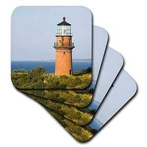 3dRose Marthas Vineyard Aquinnah/御釜 上端 ともし火住み家 US22 WBI0279 Walter Bibikow 陶器 瓦 コースター (4 個仕かける) 3dRose Marthas Vineyard Aquinnah/Gay Head Lighthouse US22 WBI0279 Walter Bibikow Ceramic Tile Coas