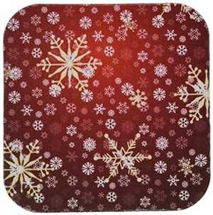3dRose CST_59045_2 赤と白のクリスマス雪の結晶ウィンター アート ソフト コースター、8 個セット 3dRose CST_59045_2 Red and White Christmas Snowflakes Winter Art Soft Coasters, Set of 8