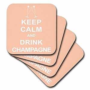 3dRose 落ち着いてシャンパンを飲みましょう。- ソフトコースター 4枚セット (CST_193603_1) 3dRose Keep Calm and Drink Champagne. - Soft Coasters, Set of 4 (CST_193603_1)
