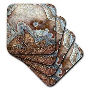 3dRose CST_202385_2 Rock Agate Soft Coasters, Set of 8