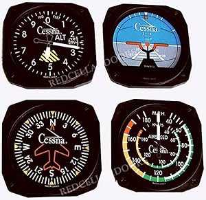 トリンテック セスナ クラシック航空計器コースター モデル CES-9075 Trintec Cessna Classic Aircraft Instrument Coasters Model CES-9075