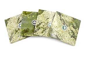 Connemara 本物のアイルランド製スクエアマーブルコースター (4 個セット) Connemara Genuine Irish Square Marble Coaster (Set of 4)