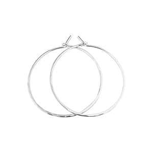 1 Inch Thin Sterling Silver Handmade Lightly Hammered Hoop Earrings 20 gauge (.8mm wire) Aris Designs Jewelry 1 Inch Thin Sterling Silver Handmade Lightly Hammered Hoop Earrings 20 gauge (.8mm wire)