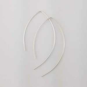 2 インチ厚のスターリングシルバー スレッダー イヤリング 厚手のシルバー オープン フープ イヤリング Aris Designs Jewelry 2\