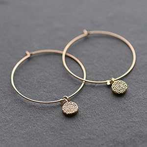 キラキラクリスタルゴールドフィルドフープぶら下がりイヤリングジュエリーギフト女性用 Designed by Stacey Jewelry, LLC Sparkly Crystal Gold Filled Hoop Dangly Earrings Jewelry Gift for Women