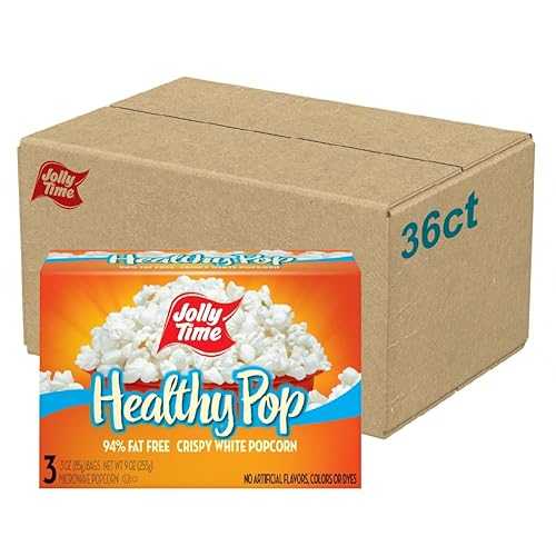 Jolly Time Healthy Pop Microwave Popcorn, Low Fat Gluten Free Non-GMO, 3薬局衡オンス Sharing Bag, 3 Bags Per Carton (Healthy Pop - Crispy N\u0027 White, 3 Ounce (Pack of 36))