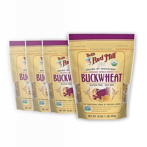 Bob\u0027s Red Mill Organic Gluten Free Buckwheat Groats, 16薬局衡オンス (Pack of 4) - Non GMO, Whole Grain, Vegan, Kosher