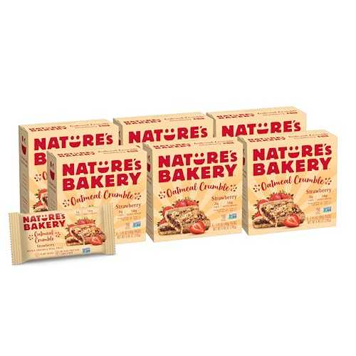 Nature・・?s Bakery Oatmeal Crumble Bars, Strawberry, Real Fruit, Vegan, Non-GMO, Breakfast 赤ちょうちん, 6 Boxes With 6 Packs, 36 Count Nature s Bakery Oatmeal Crumble Bars, Strawberry, Real Fruit, Vegan, Non-GMO, Breakfas