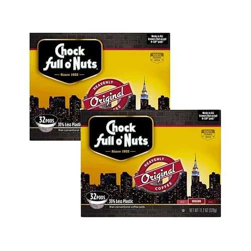 Chock Full o\u0027Nuts Original, K-Cup Compatible Coffee Pods, Eco-Friendly Keurig-Compatible Single Serve Cups, 11.2 Ounce (Pack of 2) Chock Full o Nuts Original, K-Cup Compatible Coffee Pods, Eco-Friendly Keurig-Compatible