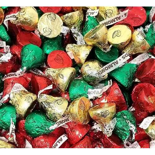 Hershey Kisses Christmas Foil Red Green Gold, Hersheys Kisses Milk Chocolate With Almonds 2 pounds Sweetsome Hershey Kisses Christmas Foil Red Green Gold, Hersheys Kisses Milk Chocolate With Almonds 2 pounds