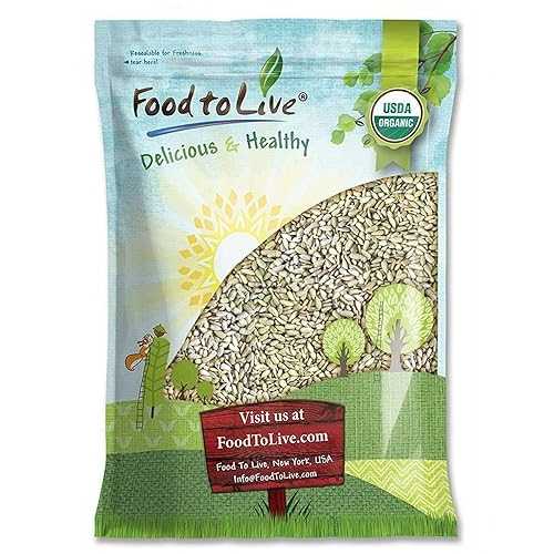 Food to Live - Organic Sprouted Sunflower Seeds, 8 Pounds - Non-GMO, Kosher, No Shell, Unsalted, Raw Kernels, Vegan Superfood, Sirtfood, Bulk