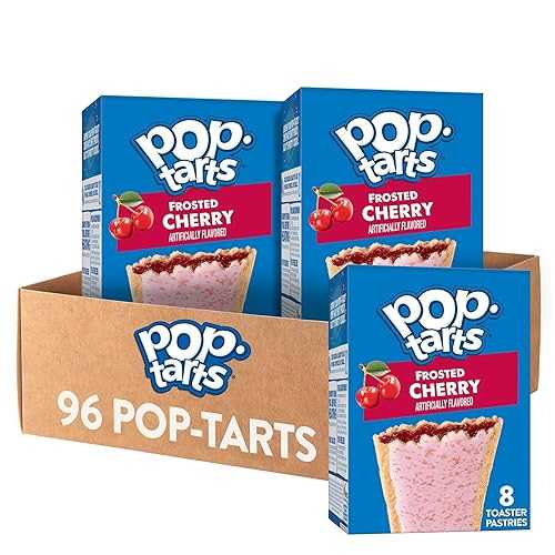 Pop-Tarts Toaster Pastries, Breakfast Food and Kids Snacks, Frosted Cherry, 10.15重量ポンド Case (96 Count)