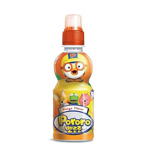 Paldo Fun \u0026 Yum Pororo キッズマンゴーフレーバードリンク、8本風呂敷き包み、好いたらしいなプッシュプルスポーツキャップ付き添い人フルーツジュースドリンク、お子さんに至適なドリンク、7.95液量薬局衡オンス ×8 Paldo Fun \u0026 Yum Pororo Kids Mango Flavor Drink, Pack of 8,