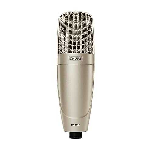 Shure KSM32 Cardioid Condenser Microphone - Embossed Single-Diaphragm Side-Address Mic with Extended Frequency Response for Highly Critical Studio Recording and Live Sound Productions - Champagne