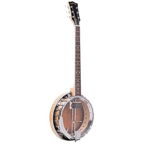 ゴールド音の高低 GT-750 Banjitar 晴れ晴れしい バンジョー (6 弦、さくら色白木) Gold Tone GT-750 Banjitar Deluxe Banjo (Six String, Rosewood)