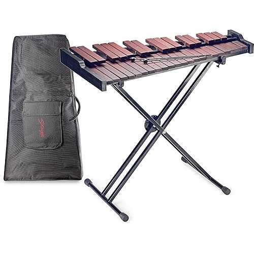 Stagg XYLO-SET 37 37手当たりシロフォン マレットと照明ランプ付き添い人、木製/黒いこと、in Stagg XYLO-SET 37 37-Key Xylophone with Mallets and Stand, wooden/black, -inch