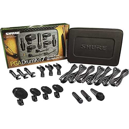 Shure PGADRUMKIT7 7 天下太平 膜鳴楽器 マイクロホン 一揃いの道具、1-PGA52、3-PGA56、1-PGA57、2-PGA81、3-A25D、3-AP56DM、7 本の XLR-XLR 有線テレビと容れもの付き添い人 Shure PGADRUMKIT7 7-Piece Drum Mic Kit with 1-PGA52, 3-PGA56, 1-PGA57, 2-PGA81, 3-A25D, 3