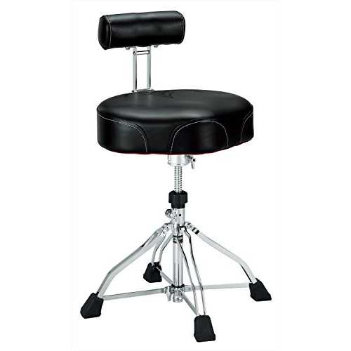 Tama 1st 女性議長 エルゴライダー ドラムス貸し付け金 バックレスト付き添い人 黒いこと Tama 1st Chair Ergo-Rider Drum Throne with Backrest Black