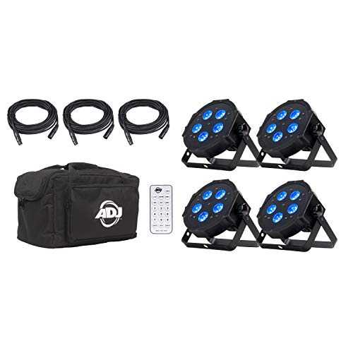 ADJ Products LED 点火装置、黒いこと (メガフラットヘックスパック) ADJ Products LED Lighting, Black (Mega Flat Hex pak)