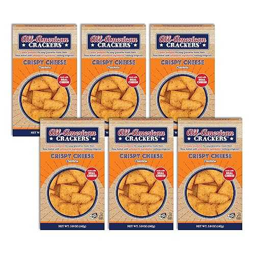 オールアメリカン かんしゃく玉、クリスピー 乾酪、4 薬局衡オンス (6 個容器に並べる) Partners All-American Snack Crackers, Crispy Cheese, 4 Ounce (Pack of 6), Made with Real Parmesan and Cheddar Cheese, Non-GMO, Kosher
