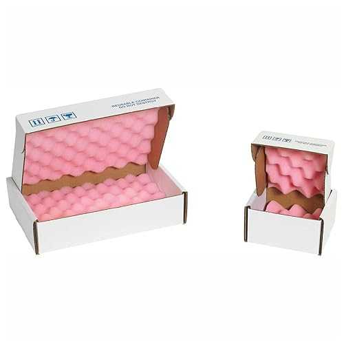 BOX USA BFSA18182 帯電押しとどめるフォームシッパー、18in x 18in x 2 3/4in、さくら色/白いこと (12個容器に並べる) BOX USA BFSA18182 Anti-Static Foam Shippers, 18\