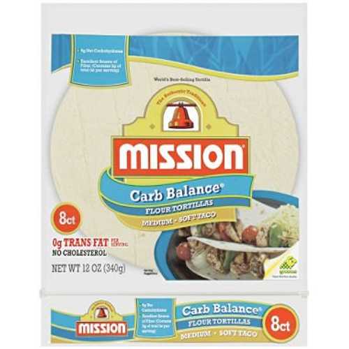 Mission Foods カーボバランスフラワートルティーヤ (8 カラット、12 薬局衡オンス) (6 個風呂敷き包み) Mission Foods Carb Balance Flour Tortillas (8 コンピュータ断層撮影法., 12 薬局衡オンス.) (pack of 6)