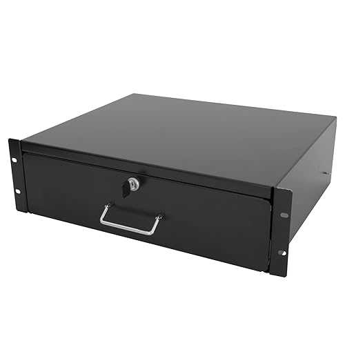 RAISING ELECTRONICS ドロワー サーヴァー 押し入れ 入れもの 19 in 鍵を掛ける 仕合わせ マウント DJ 鍵を掛ける能力のあるな深型ドロワー 足懸かり付き添い人 (3U) RAISING ELECTRONICS Drawer Server Cabinet Case 19 Inch Locking Rack Mount DJ Lockable Deep