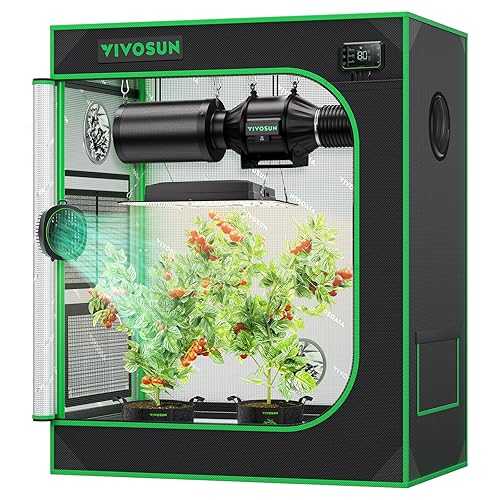 VIVOSUN S3018 30\"x18\""x36\"" Grow Tent, High Reflective Mylar with Observation Window and Floor Tray for Hydroponics Indoor Plant for VS1000"
