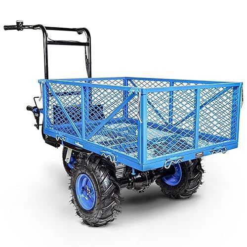 Landworks AGM Electric Utility Cart - 500W Lead-Acid Battery-Powered Power Wagon, 500 lbs Load Capacity \u0026 1000 lbs Towing, Heavy-Duty Motorized for Garage, Warehouse, and Outdoor Use