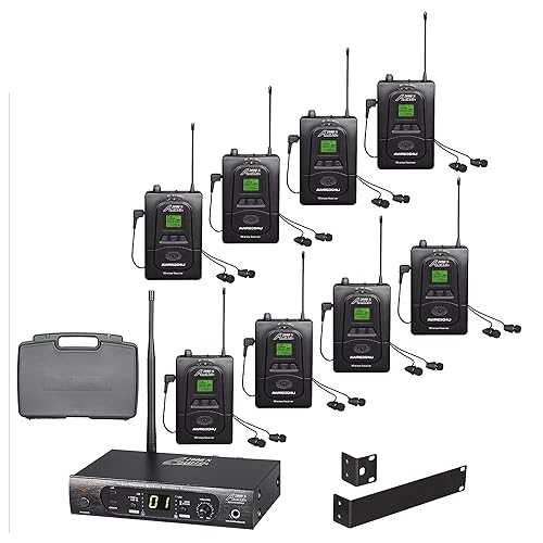 Audio2000\u0027S AWM630CU UHF 100 選りすぐる能力のあるな周波数無線電話 インイヤー 管する 取り合わせ (8 つの無線電話 受信システムと PVC キャリング 容れもの付き添い人) AUDIO 2000\u0027S Audio2000\u0027S AWM630CU UHF 100 Selectable Frequency Wireless インチ-Ear Moni