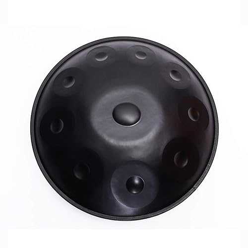 SUTILA Nitrided Alloy Steel Drums Hand Drum Handpan Professional Grade Worry-free Air Spirit Drum Instrument Steel Tongue Drum for music lovers (10 sound, Black)