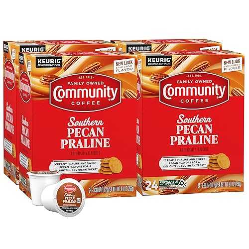 Community Coffee Southern Pecan Praline Flavored 96 Count Keurig K-Cup Coffee Pods, Medium Roast, 24 Count (Pack of 4)