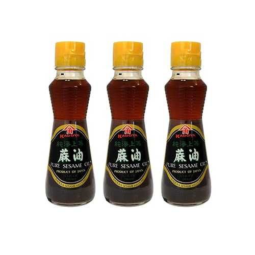 かどや 純ごま油 (3容器に並べる、足し加える16.5液量薬局衡オンス) Kadoya Pure Sesame Oil (3 Pack, Total of 16.5fl.薬局衡オンス)