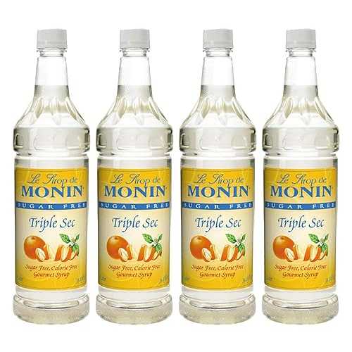 Monin - Sugar Free Triple Sec Syrup, Sweet Orange Flavor, Great for Cocktails, Mocktails, \u0026 Mochas, Gluten-Free, Non-GMO (1 Liter, 4-Pack)