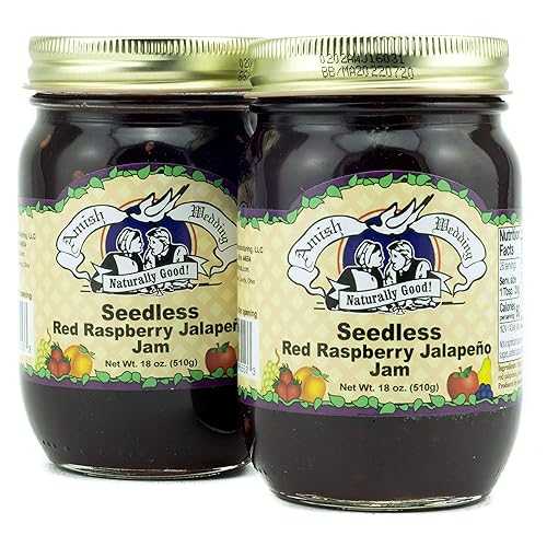 Amish Wedding Seedless Red Raspberry Jalapeno Jam 18薬局衡オンス (Pack of 2)