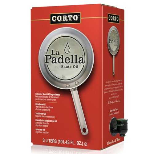 Corto La Padella High Smoke Point Cooking Oil / Chef-Grade Saut・・ Oil Blend with Rice Bran Oil, Sunflower Oil, Fresh Extra Virgin Olive Oil, Avocado Oil / Oxygen-Free FlavorLock Box / 3L Corto La Padella High Smoke