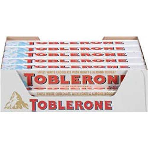 Toblerone Swiss White Chocolate Bars With Honey \u0026 Almond Nougat, 20 - 3.52 Oz Bars,, 20Count